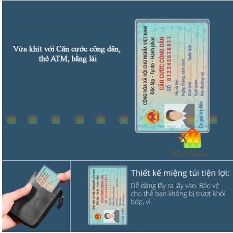 Vỏ bọc căn cước công dân 2 mặt trong suốt , bao túi đựng thẻ học sinh viên, bằng lái, bảo hiểm y tế, ATM, cccd, CMND