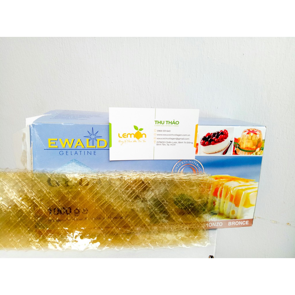 500g GELATINE Ewald Đức dạng lá (3.4g/lá)