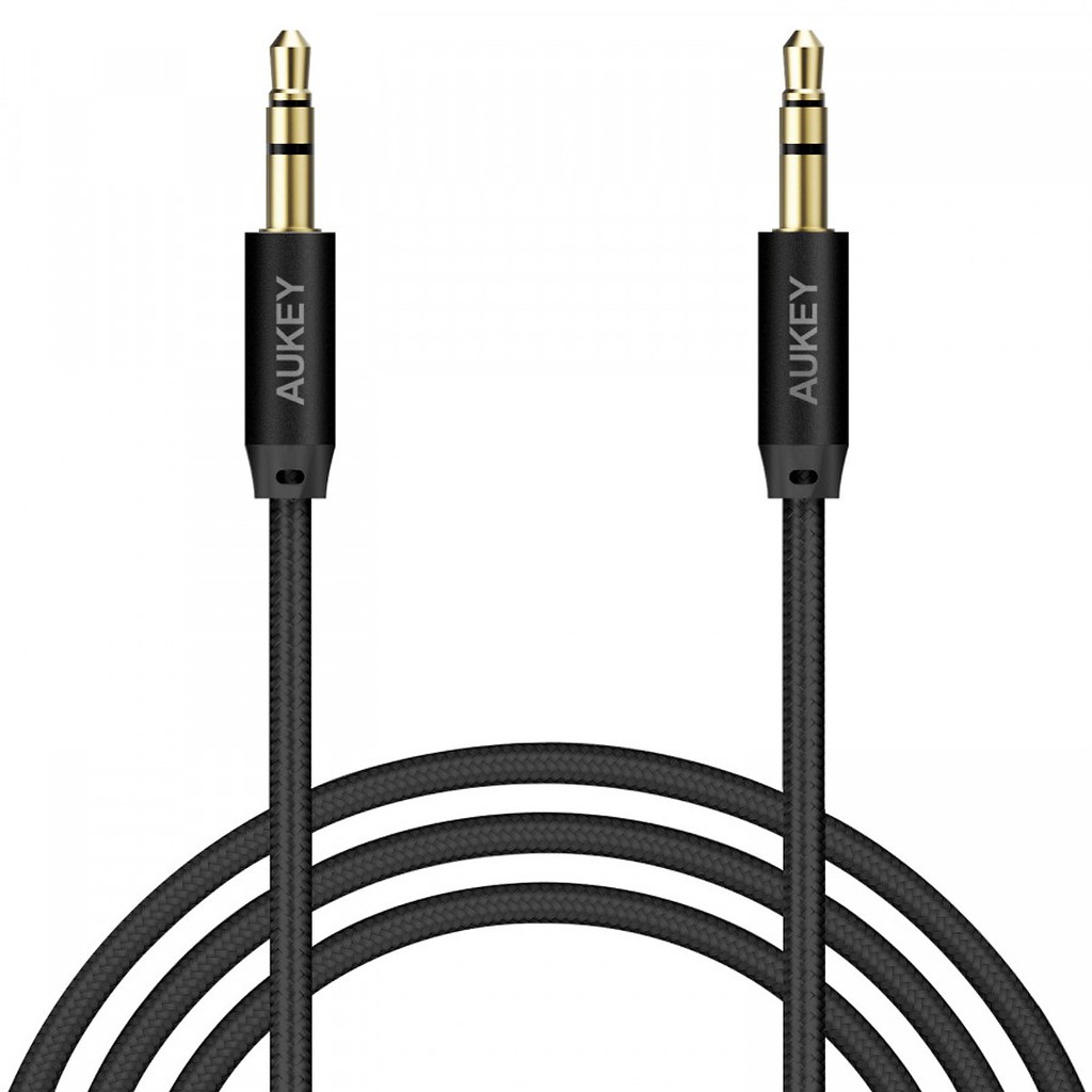 [Freeship toàn quốc từ 50k] Cáp Âm Thanh Aukey 3.5mm ra 3.5mm Mạ Vàng, Bọc Nylon Siêu Bền, 1.2M - CB-V12