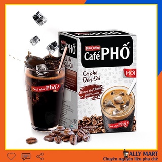 Cà phê phố đen đá hộp 10 gói x 16g - cà phê phố maccoffe - cafe hoà tan không đường