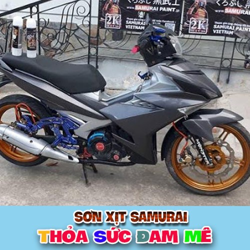 Combo 4 Chai xịt sơn màu xám kim loại K414 Samurai, Lót UCH210, nền 124, bóng K1K**