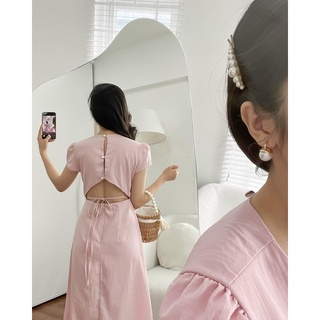 Có bigsize đầm midi xẻ tà nút sau ạ