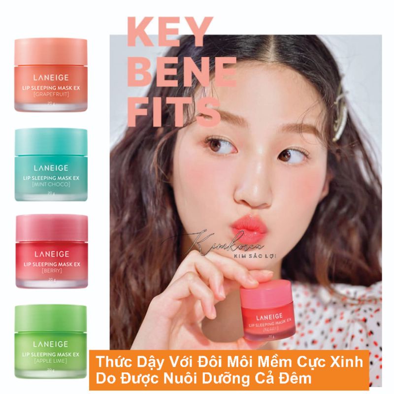 Mặt nạ ngủ môi Laneige dưỡng ẩm căng bóng mềm mịn tẩy tế bào chết cho môi hũ 8g