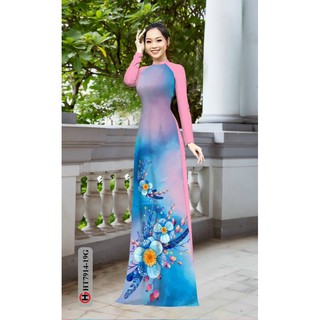 vải áo dài in hoa 3D