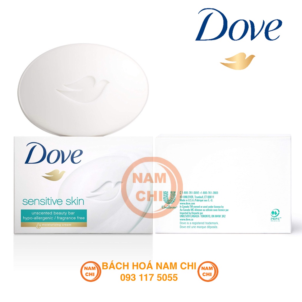 [1 CỤC LẺ] Xà Bông Cục DOVE Sensitive Skin 106g - Canada