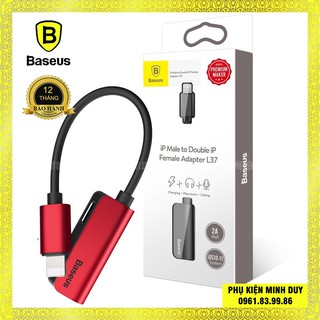 Đầu chuyển Baseus L37 chia cổng Lightning 1 thành 2 cho iPhone