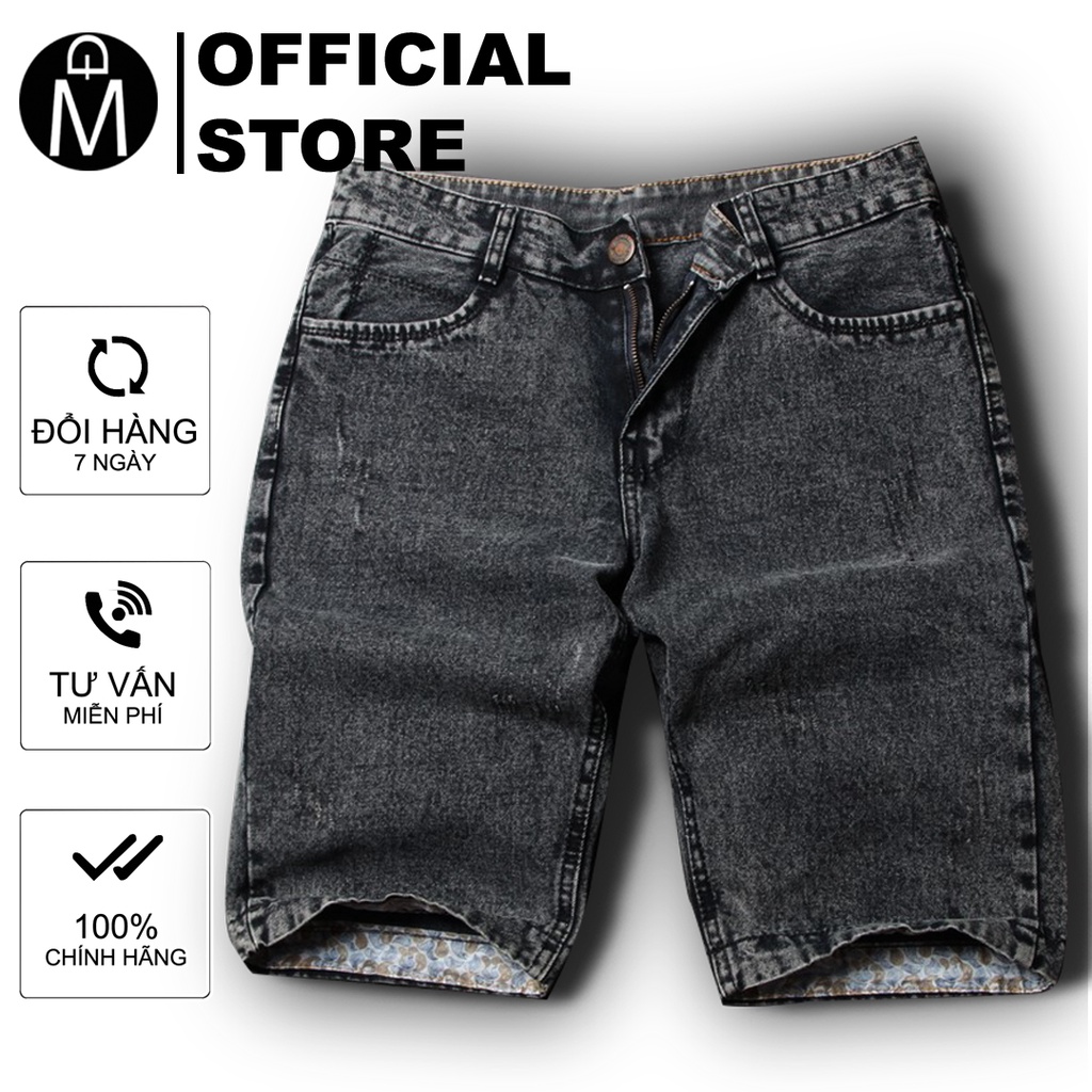 Quần short jeans nam xám đậm vải dày Q110 MĐ short đùi nam