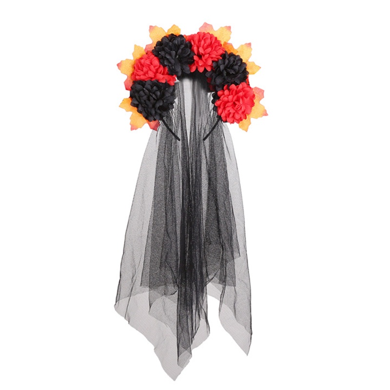 Băng Đô Cài Tóc Đính Mạng Che Mặt Màu Đen Dành Cho Cô Dâu