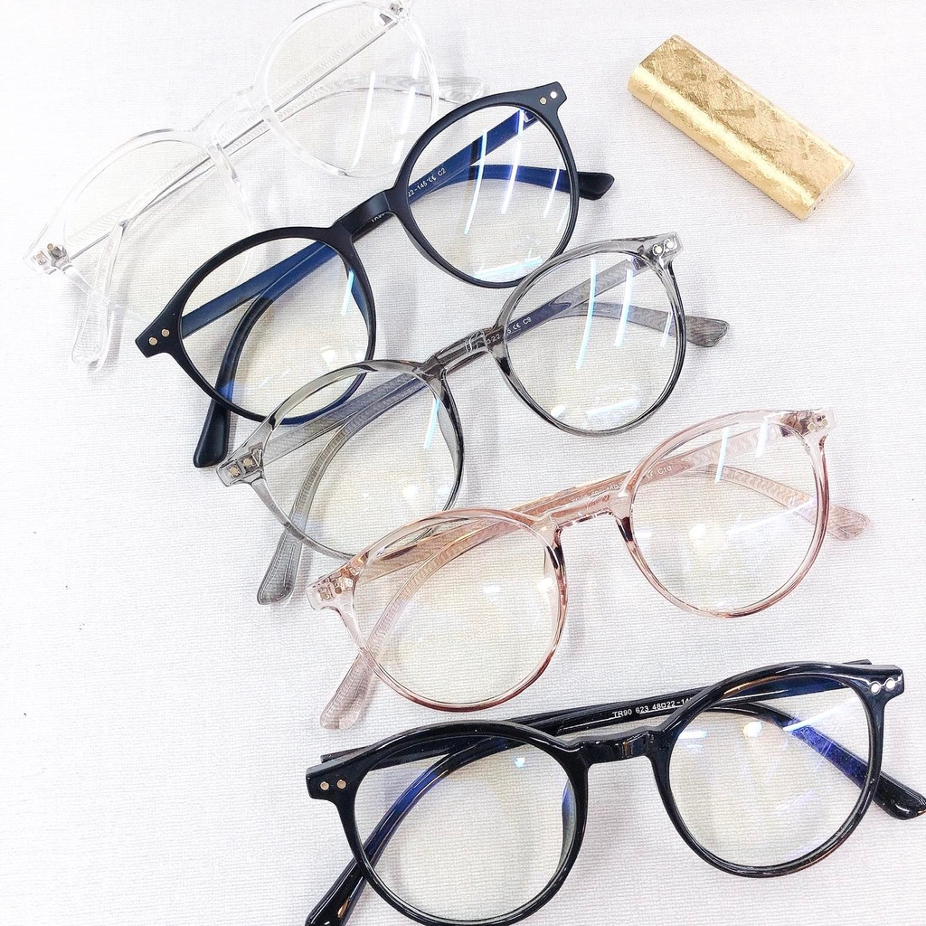 Gọng Kính Mắt Tròn Nam Nữ TAMANHEYEWEAR Kiểu Dáng Hàn Quốc Đã Có Sẵn Mắt Không Độ