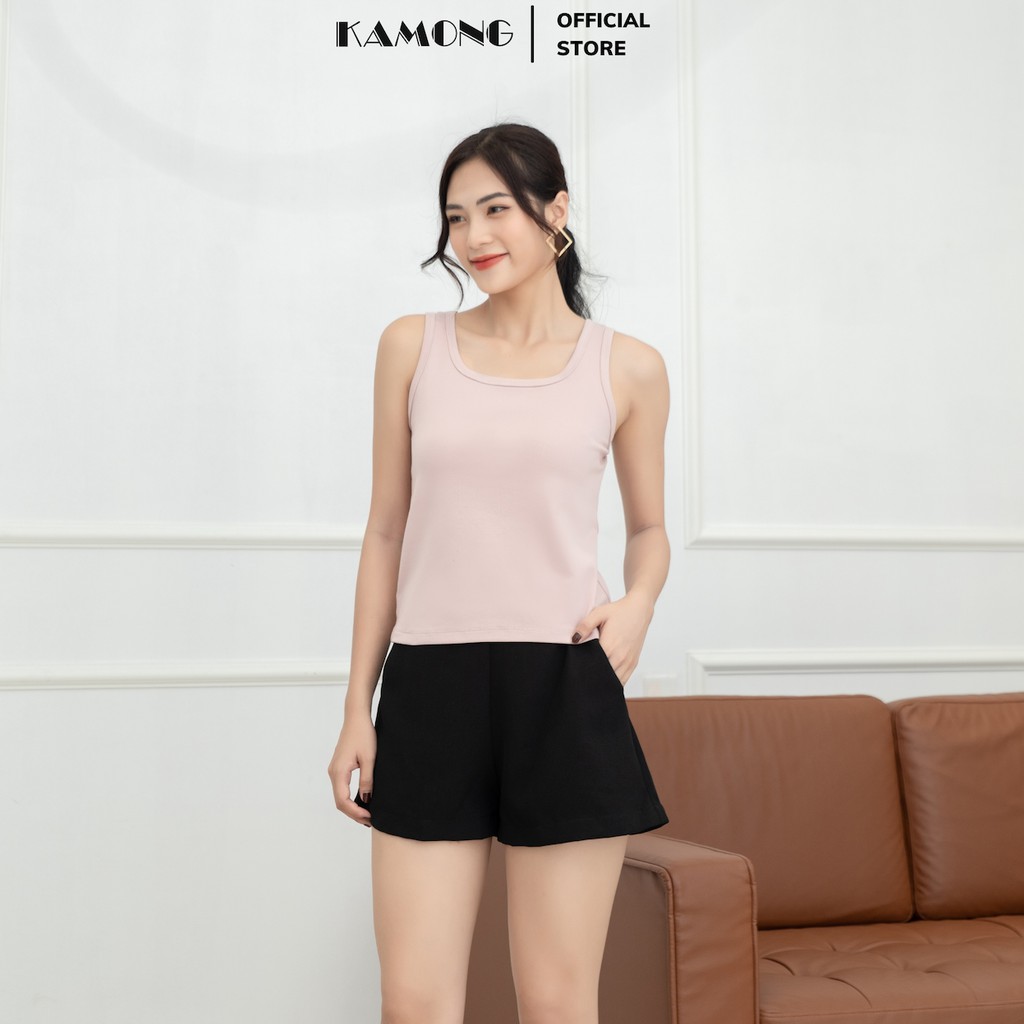 Áo ba lỗ nữ sát nách KAMONG thun cotton 100% A134