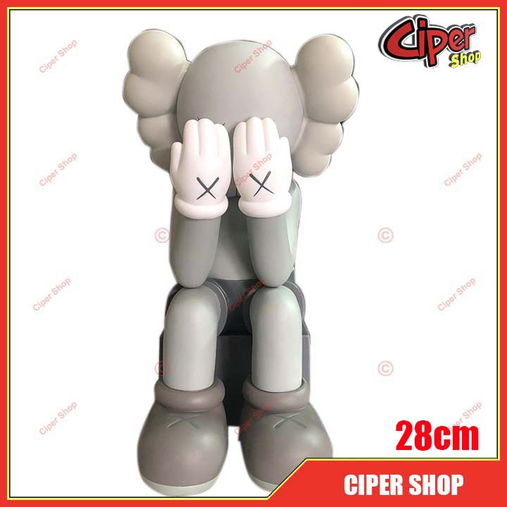 [No box] Mô hình Kaws Companion Ngồi - Xám 28cm