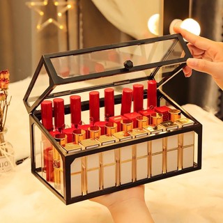 [SẴN HÀNG] Hộp đựng son 32 ô có nắp chất liệu mica trong suốt