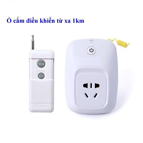 Ổ cắm điều khiển từ xa công suất lớn HONEST HT-6805 75-220V 40A ( tặng kèm pin 12V-23A ) công tắc điều khiển từ xa