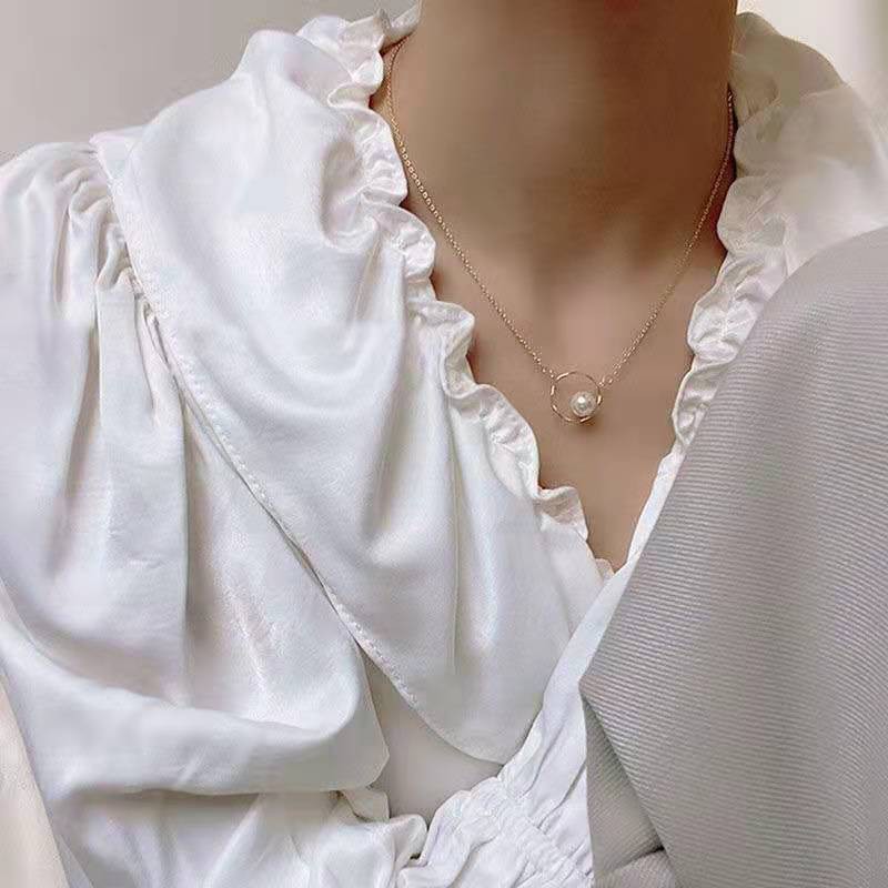 vòng cổ Đính Ngọc Trai Kiểu Dáng Thanh Lịch Cho Nữ