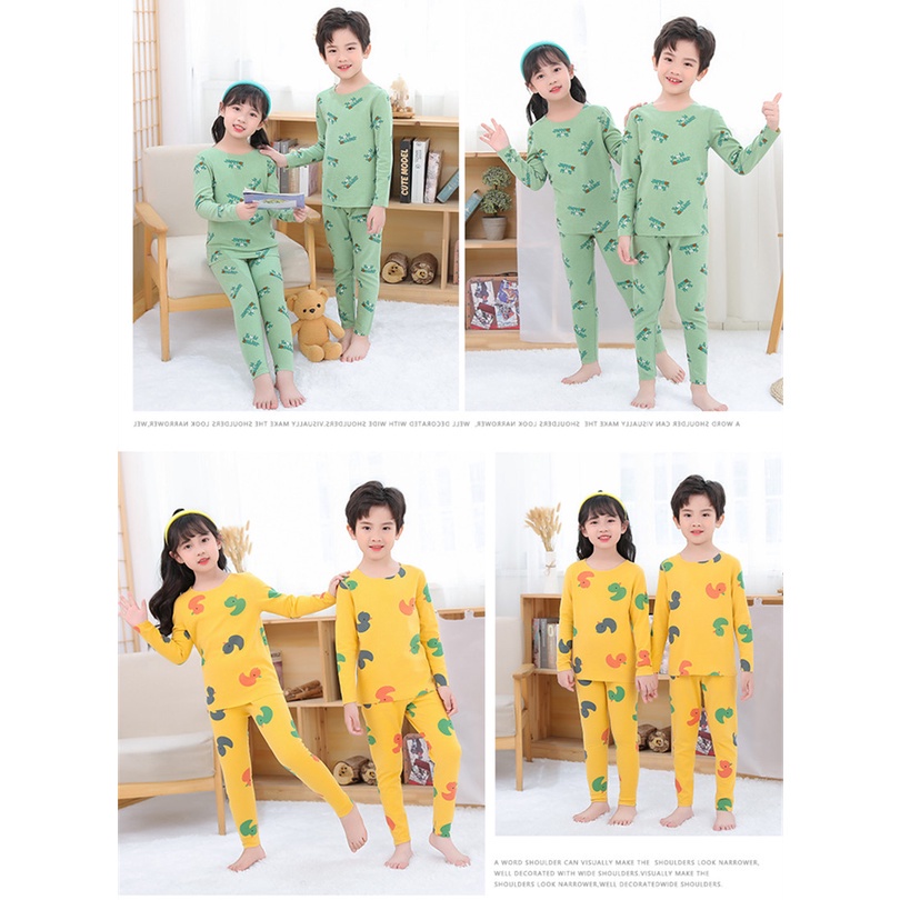 Bộ Đồ Ngủ Không Đường May 100-160cm Giữ Ấm Mùa Thu Đông Cho Bé