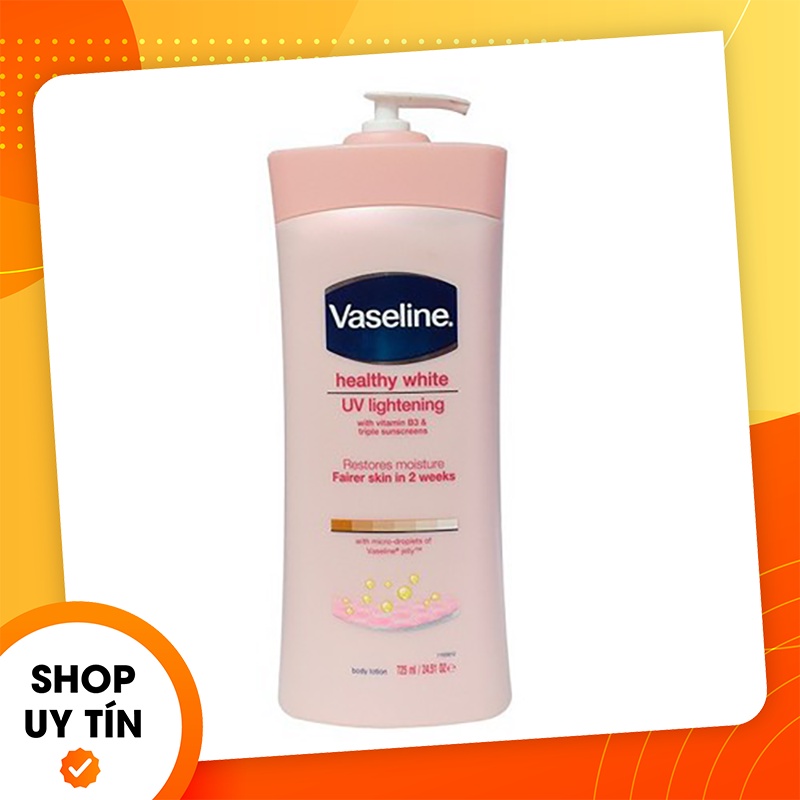 [Chính hãng] Sữa dưỡng thể trắng da Vaseline Healthy White 725ml - Dưỡng thể Vaseline UV Lightening Thái - 8901030667428