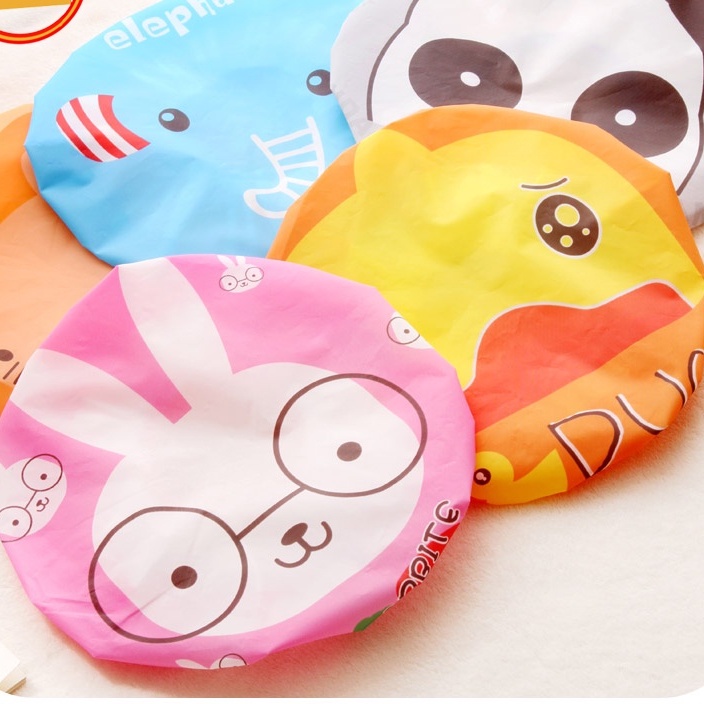 Mũ Trùm Đầu Khi Đi Tắm Họa Tiết Hoạt Hình Dễ Thương