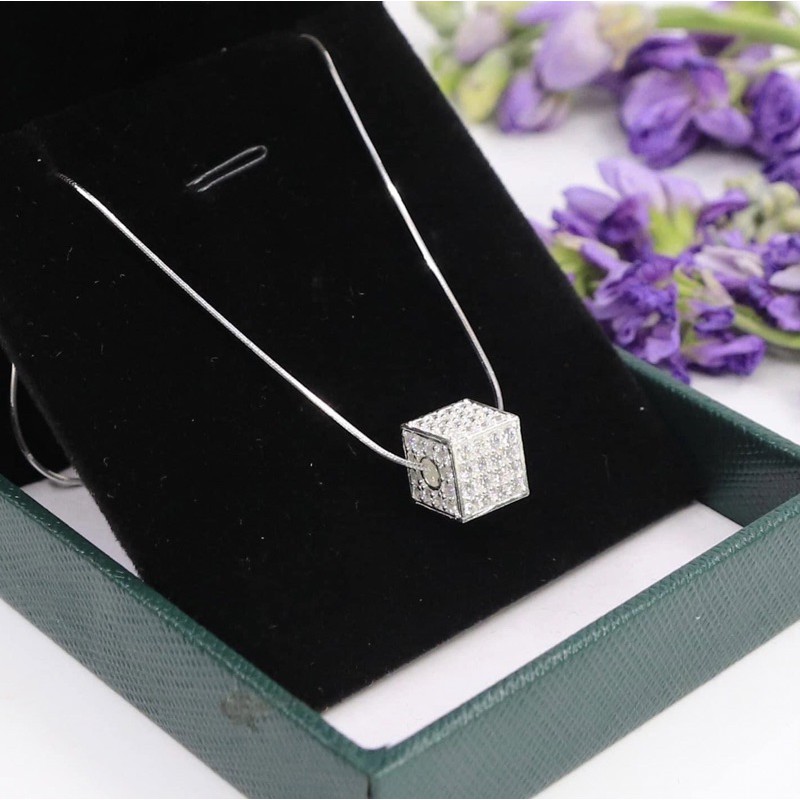 Dây chuyền nữ hộp vuông bạc ta - Dây chuyền nữ lập phương bạc ta - Vàng Bạc Khải Khải