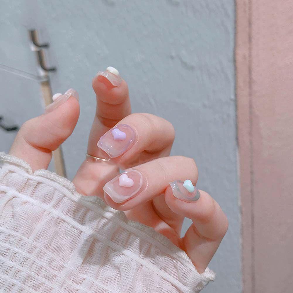 Phụ Kiện Trang Trí Móng Tay Hình Trái Tim Dễ Thương DIY