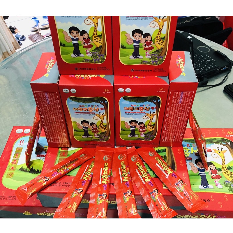 Thạch Hồng Sâm Trẻ Em Kanghwa Kids Red Ginseng Jelly Hàn Quốc, Hộp 30 Gói * 20g, Giúp Tăng Sức Đề Kháng
