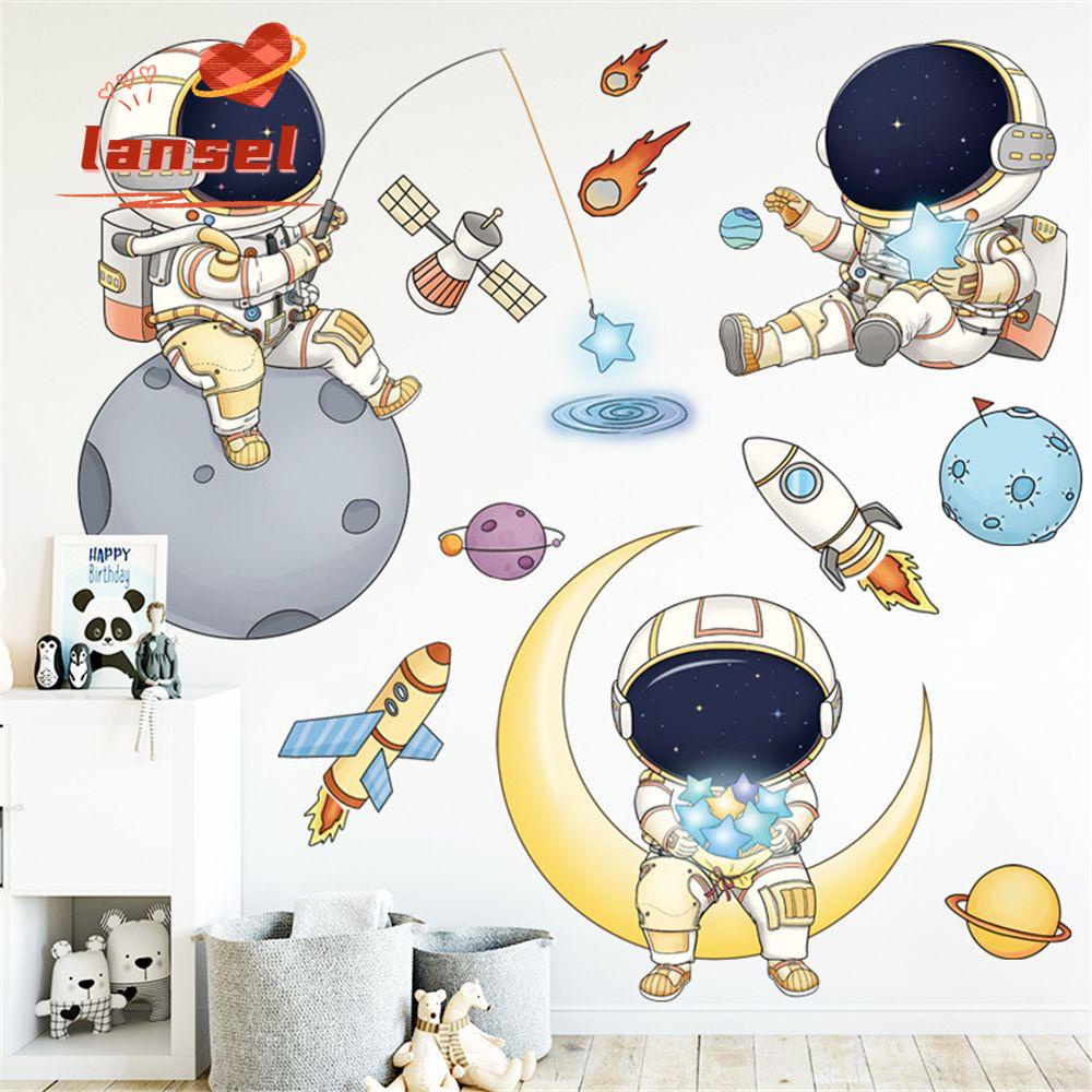 Giấy Dán Tường Hình Phi Hành Gia Trang Trí Phòng Bé Trai