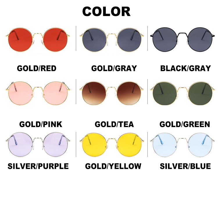 Kính mát tròn gọng kim loại thời trang sành điệu cho nữ