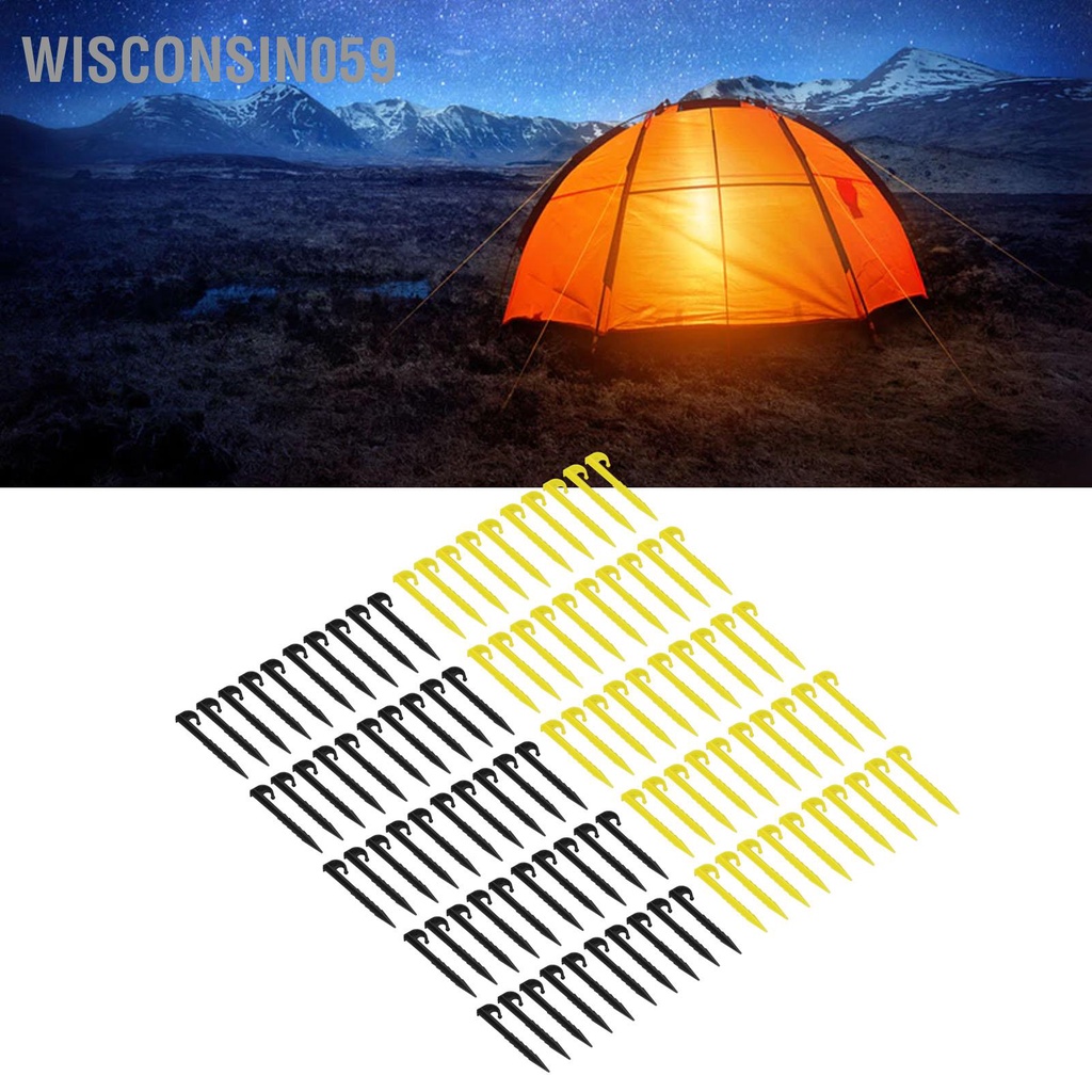 Wisconsin059 50 chiếc Lều nhựa Chốt 5.5in Cọc cát răng cưa Độ bền cao ABS ngoài trời Bãi biển Spike đinh để cắm trại bạt