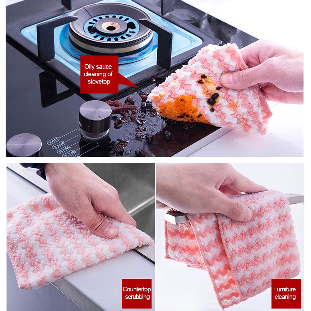 Khăn Lau Chén Dĩa Bằng Sợi Micro Thấm Hút Tốt Tiện Dụng Cho Nhà Bếp
