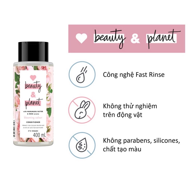 Dầu Xả Cho Tóc Nhuộm Love Beauty &amp; Planet Blooming Colour Conditioner 400ml