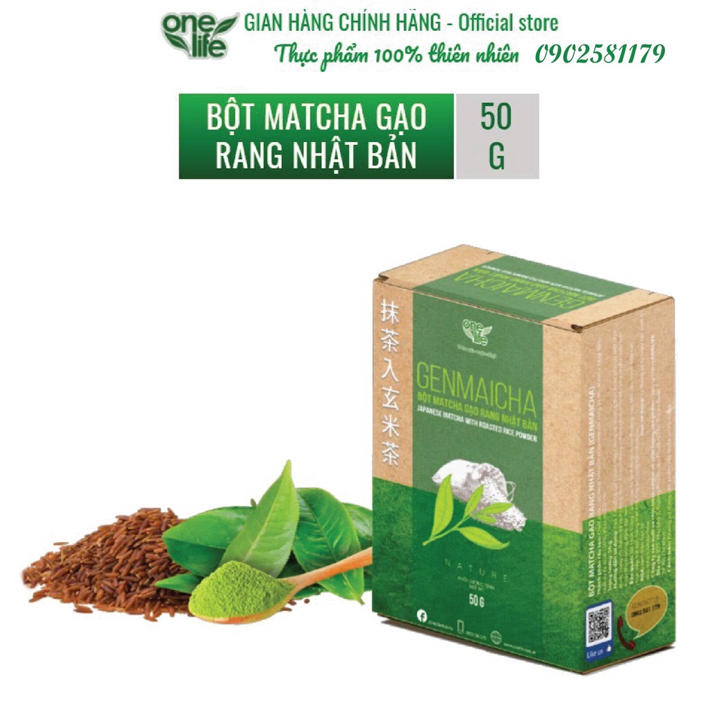 Túi 100gr Bột Matcha Gạo Rang Genmaicha ONELIFE hòa tan uống liền nguyên chất, giảm cân, không đường