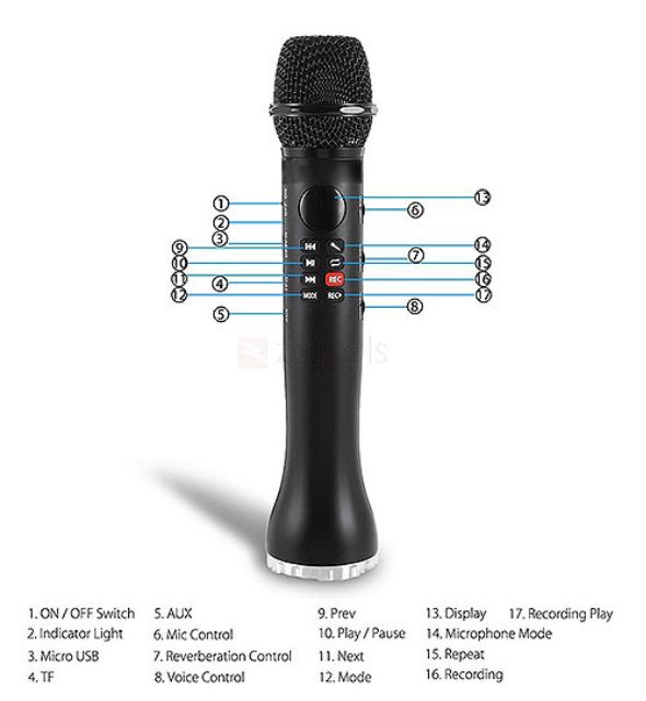 Micro karaoke kèm loa bluetooth L598 cực chất