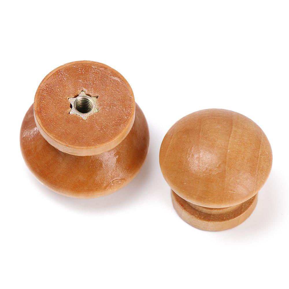 Set 10 Tay Nắm Cửa Tủ Hình Tròn Bằng Gỗ Tự Nhiên