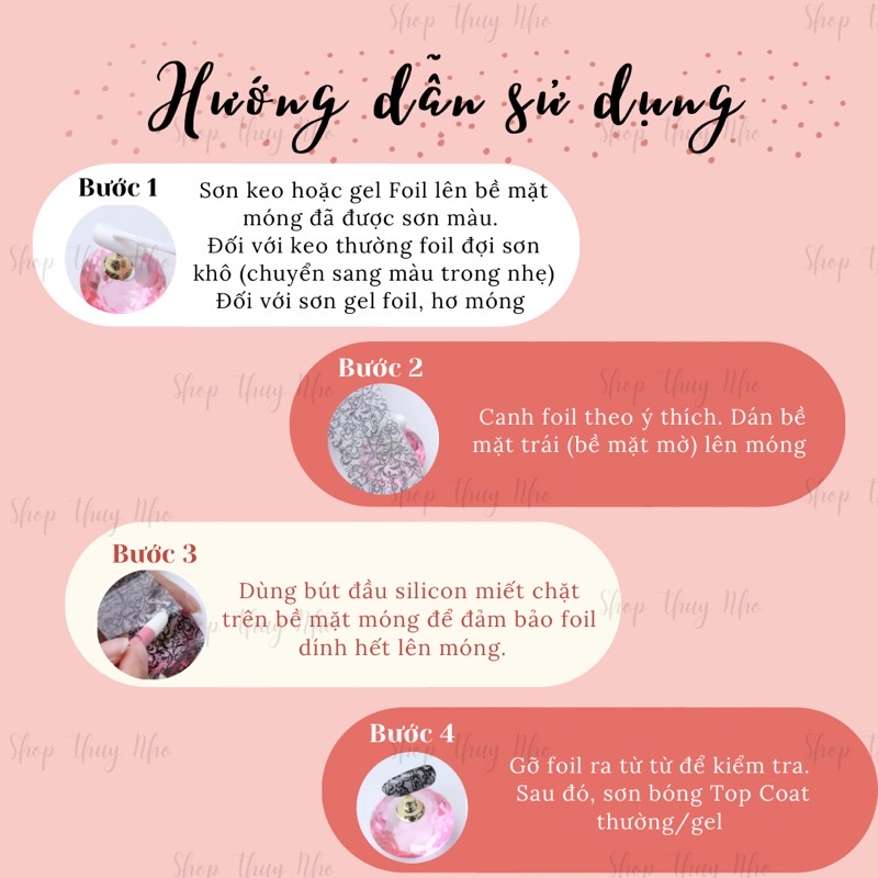 [HÀNG LOẠI 1] Set Foil 6 kiểu - 10 Kiểu hiện đại, sắc nét trang trí móng tay nghệ thuật nail