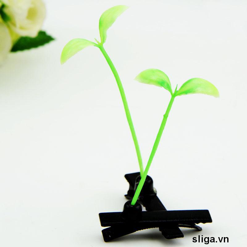 💖Kẹp tóc hình cây mầm đậu nhân tạo dễ thương đơn giản cho bé gái
