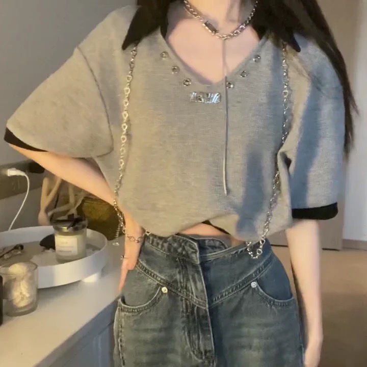 Áo Thun Ngắn Tay Thời Trang Hàn Quốc Dành Cho Nữ