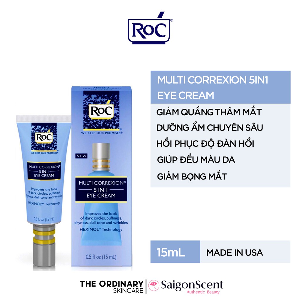 (Rẻ Nhất) Kem dưỡng mắt RoC Multi Correxion 5 In 1