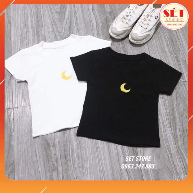 Áo thun croptop nữ, áo kiểu in mặt trăng - Trắng,Đen- Ulzzang CH0220 - Setstore