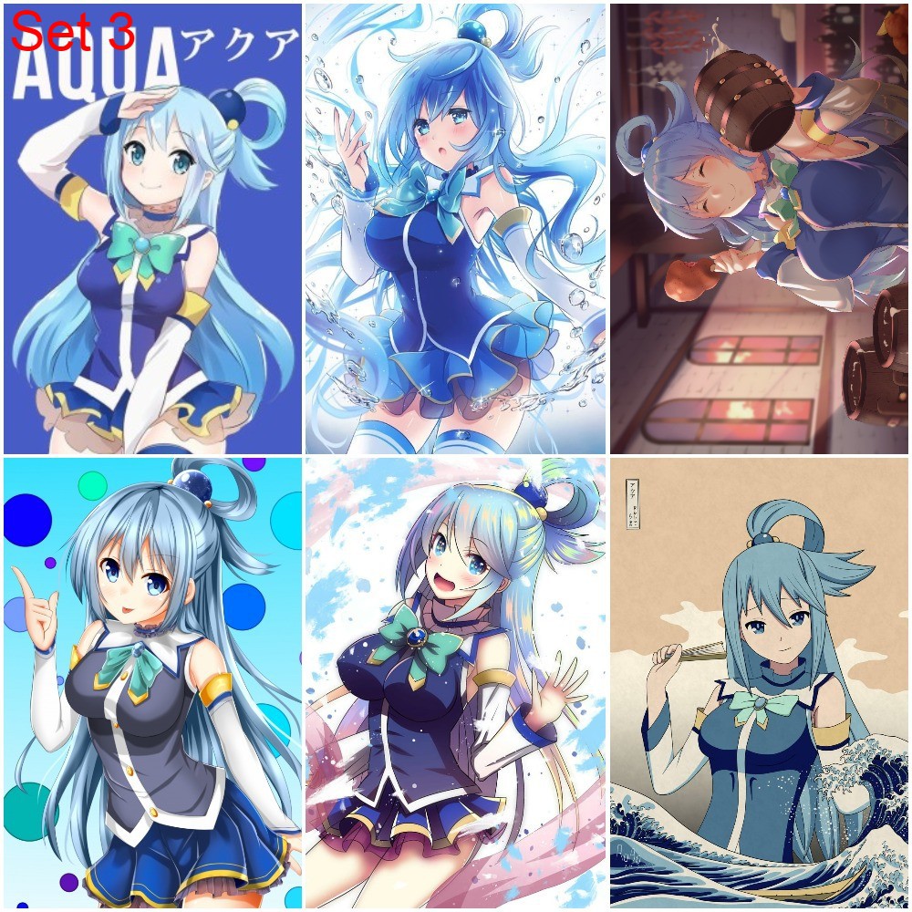 Bộ 6 Áp phích - Poster Anime KonoSuba: God’s Blessing on this Wonderful World! - Phước Lành Cho Thế Giới