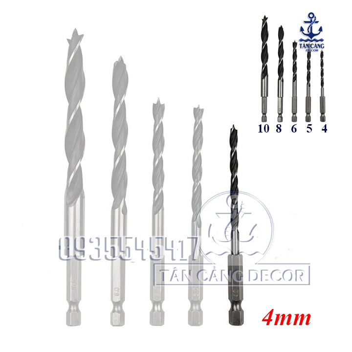 Mũi Khoan Chuôi Lục 3mm - 4mm - 5mm - 6mm - 8mm - 10mm