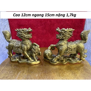 Cặp kỳ lân chất liệu bằng đồng thau MS565a