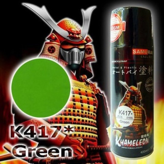 Chai sơn xịt sơn xe máy Samurai K417 màu xanh lá cây Kawasaki