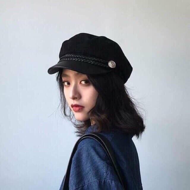 Mũ Baret/mũ nồi đen thời trang/mũ thuỷ thủ Hàn Quốc