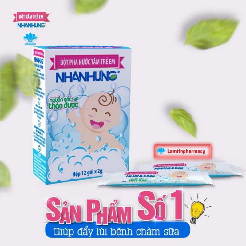 0Bột Tắm Nhân Hưng Chính Hãng - Trẻ hết Hăm da, Chàm sữa, Rôm sảy, Mụn