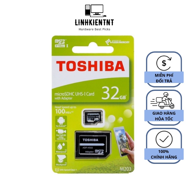 Thẻ Nhớ Micro SD 16GB/32GB TOSHIBA Box Class10 90MB/s