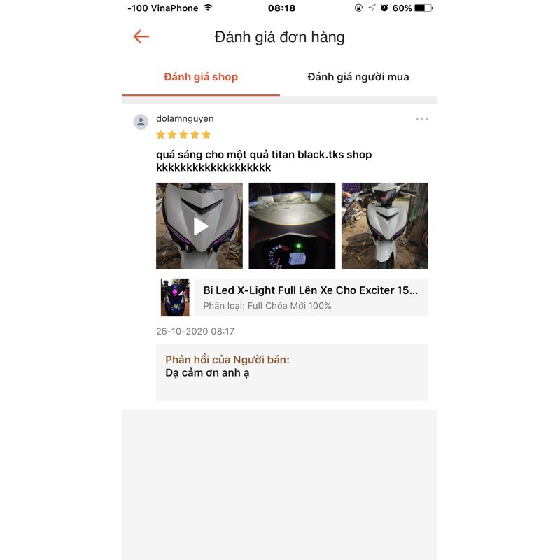 Bi Led TiTan Black Full Lên Xe Cho Exciter 150 2019, 2020. 2021