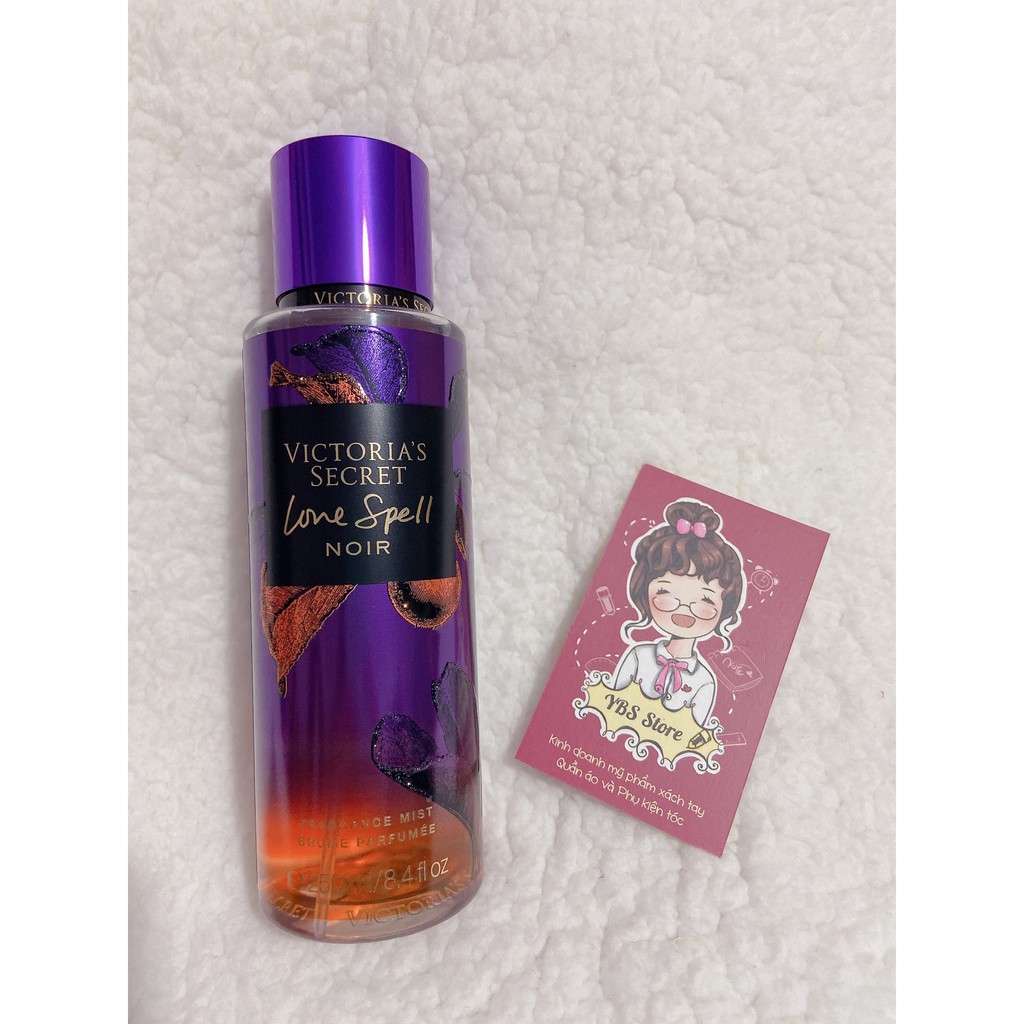 {Bill Mỹ} Amber Romance Noir / Love Spell Noir Nước hoa Xịt thơm toàn thân Victoria's Secret Fragrance Mist 250ml