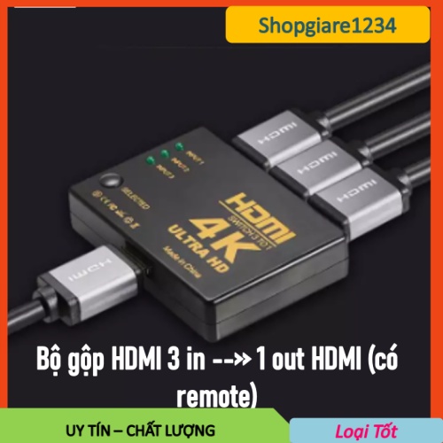 Bộ Gộp HDMI 3 IN 1 OUT (3 cổng vào 1 cổng ra) - Nhỏ gọn, tiện lợi