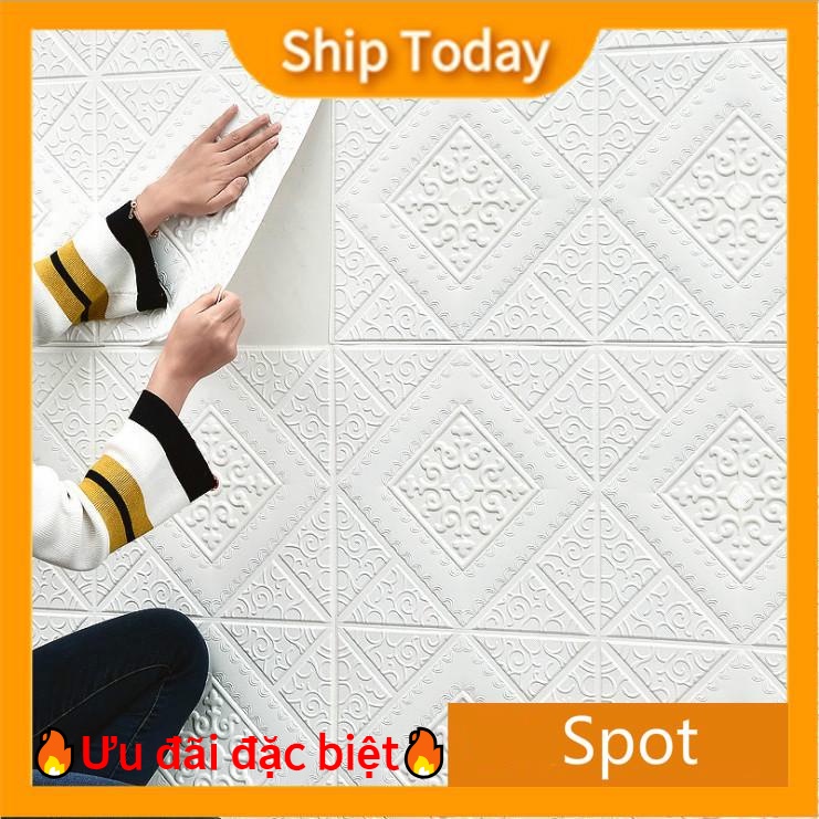 🔥Ưu đãi đặc biệt🔥 Giấy dán tường chống thấm phong cách đơn giản Tự làm giấy dán tường 3D xốp 35x35 cm cách âm / cách nhiệt và chống ẩm