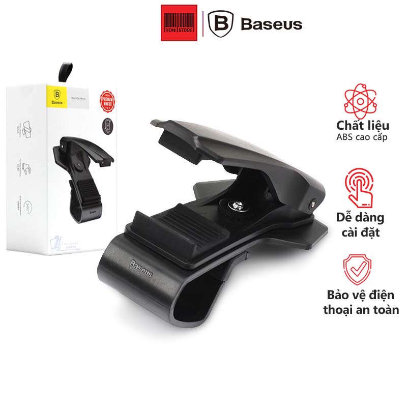 Bộ đế giữ điện thoại dùng trong xe hơi Baseus Mouth Car Holder (Mount Clip, Clamp Adjustable Phone Holder Stand) -BH 12t