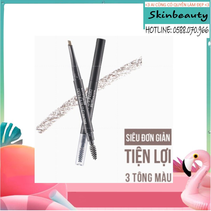 Chì Kẻ Mày 2 Đầu Sắc Nét Tự Nhiên Maybelline New York Define & Blend Brow Pencil 0.16g Hàng Chính Hãng